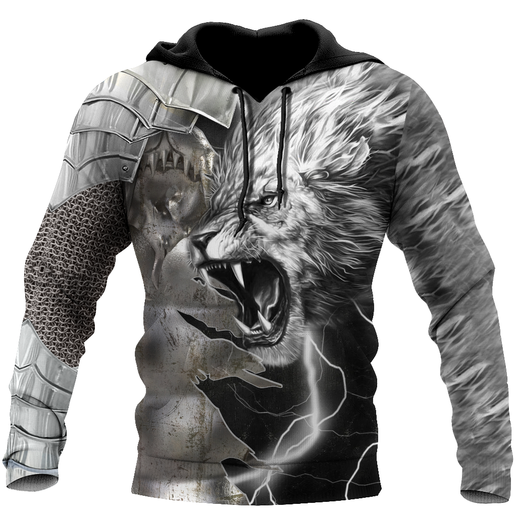 Lion Warrior Amor Tattoo 3D All Over Printed Unisex Shirts