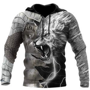 Lion Warrior Amor Tattoo 3D All Over Printed Unisex Shirts