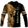 Custom Name March King Lion 3D All Over Printed Unisex Shirt