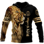 Custom Name March King Lion 3D All Over Printed Unisex Shirt
