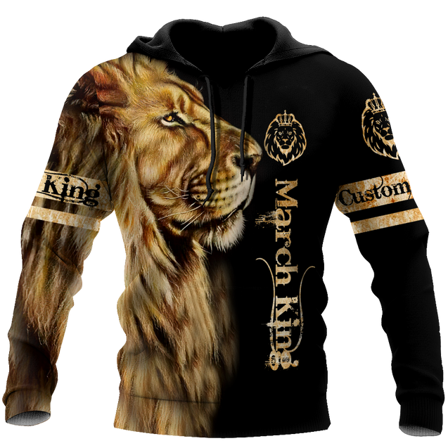 Custom Name March King Lion 3D All Over Printed Unisex Shirt