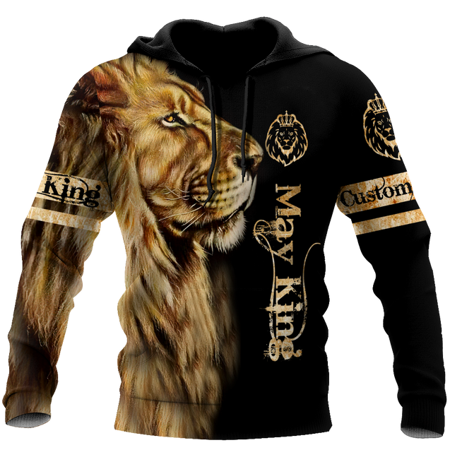 Custom Name May King Lion  3D All Over Printed Unisex Shirts