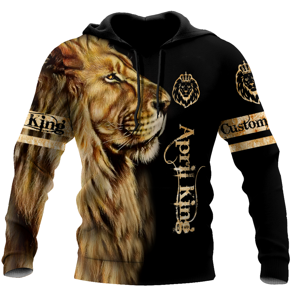 Custom Name April King Lion  3D All Over Printed  Unisex Shirts