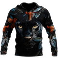 Flower Black Panther Over Printed Hoodie