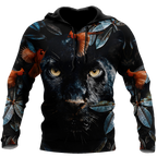 Flower Black Panther Over Printed Hoodie