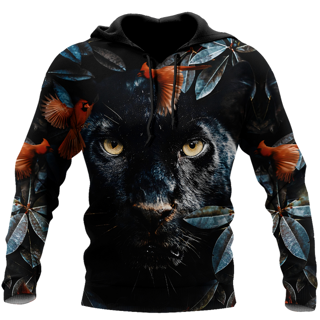 Flower Black Panther Over Printed Hoodie