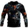 Flower Black Panther Over Printed Hoodie