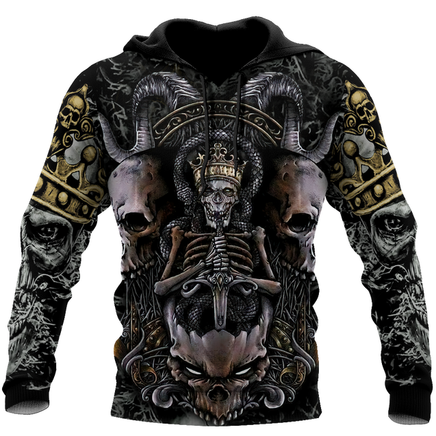 Skull King All Over Printed Hoodie For Men And Women MEI