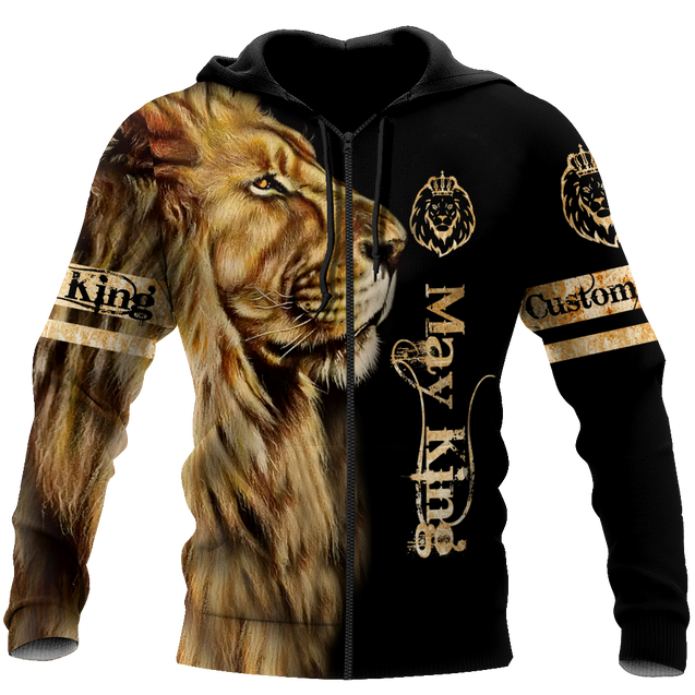 Custom Name May King Lion  3D All Over Printed Unisex Shirts