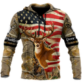 Deer Hunting America Flag 3D All Over Printed Shirts LAM