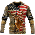 Deer Hunting America Flag 3D All Over Printed Shirts LAM