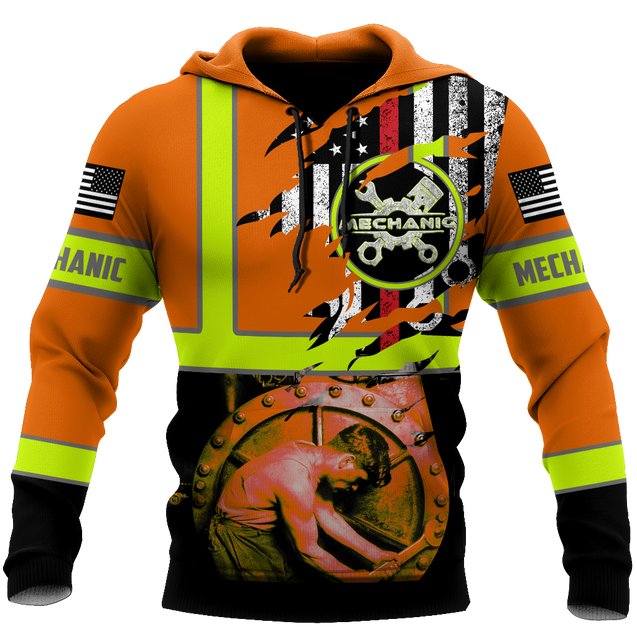 All Over Printed Mechanic Hoodie For Men and Women HHT13102005