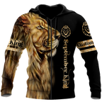 Custom Name September King Lion  3D All Over Printed Unisex Shirts