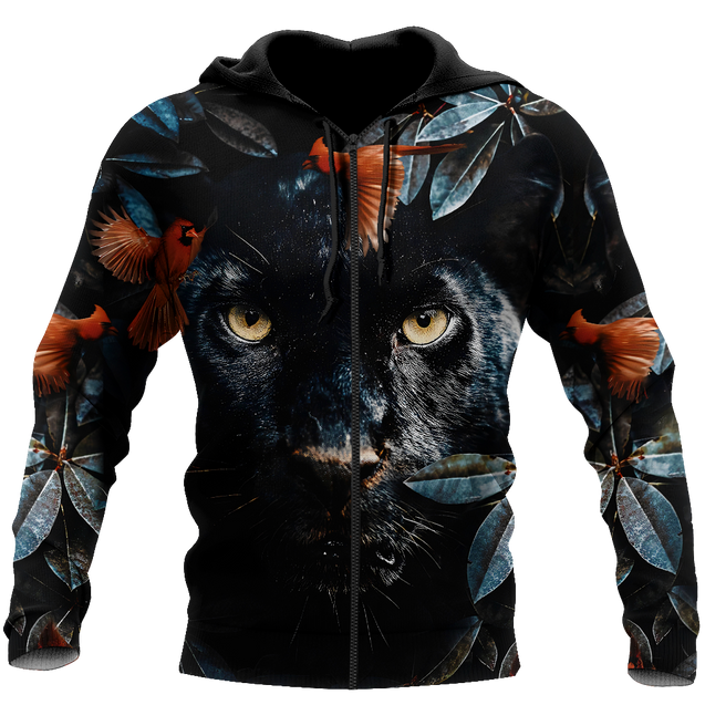 Flower Black Panther Over Printed Hoodie