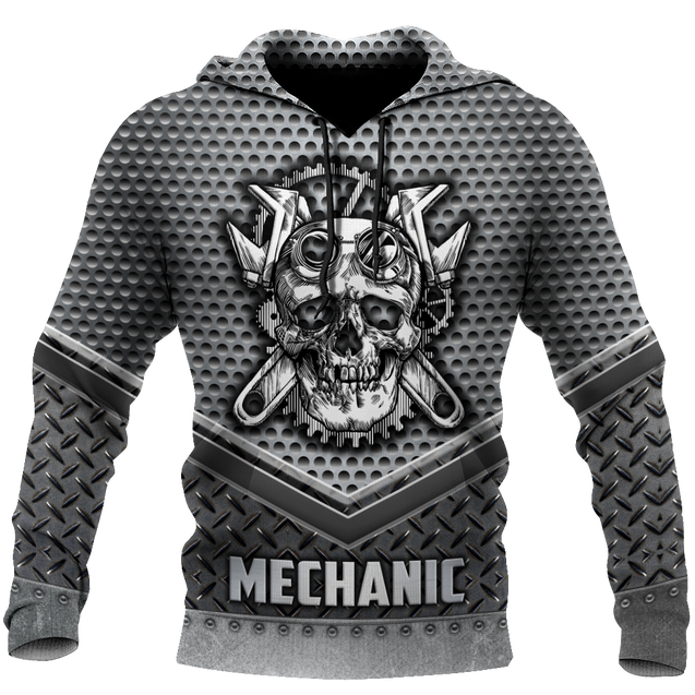 Mechanic Skull 3D All Over Printed Hoodie For Men and Women HHT11092030