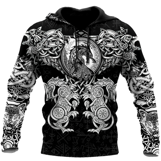 All Over Printed Viking Wolf Hoodie HTT23092001-MEI