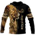 Custom Name August King Lion 3D All Over Printed Unisex Shirt