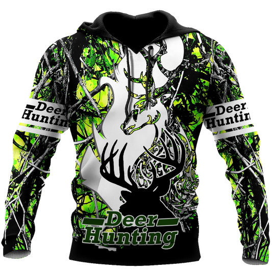 Light Green Deer Hunting 3D All Over Printed Shirts For Men LAM
