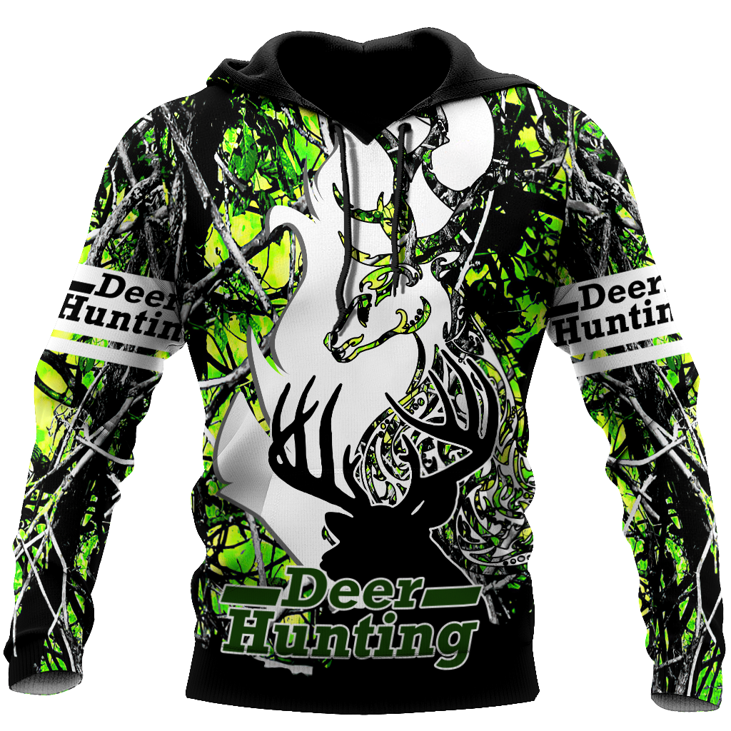 Light Green Deer Hunting 3D All Over Printed Shirts For Men LAM