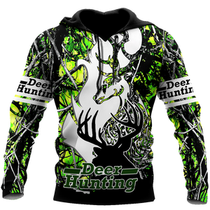 Light Green Deer Hunting 3D All Over Printed Shirts For Men LAM