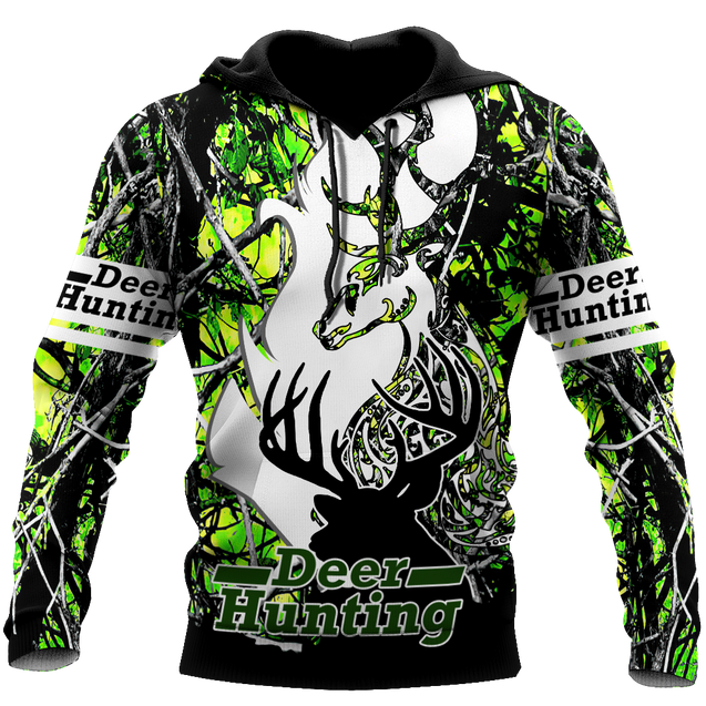 Light Green Deer Hunting 3D All Over Printed Shirts For Men LAM