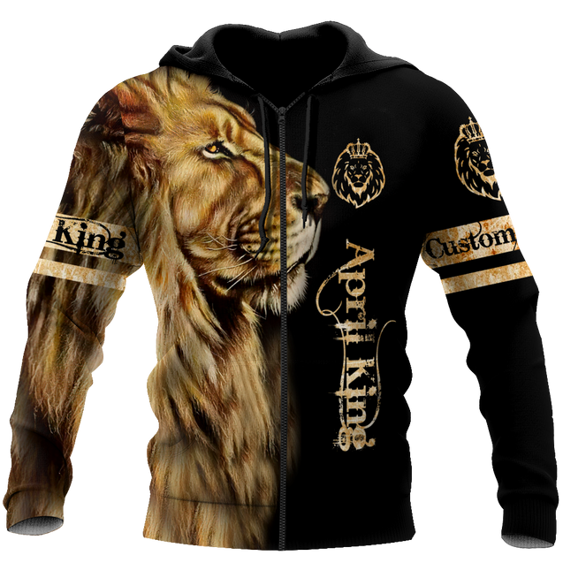 Custom Name April King Lion  3D All Over Printed  Unisex Shirts