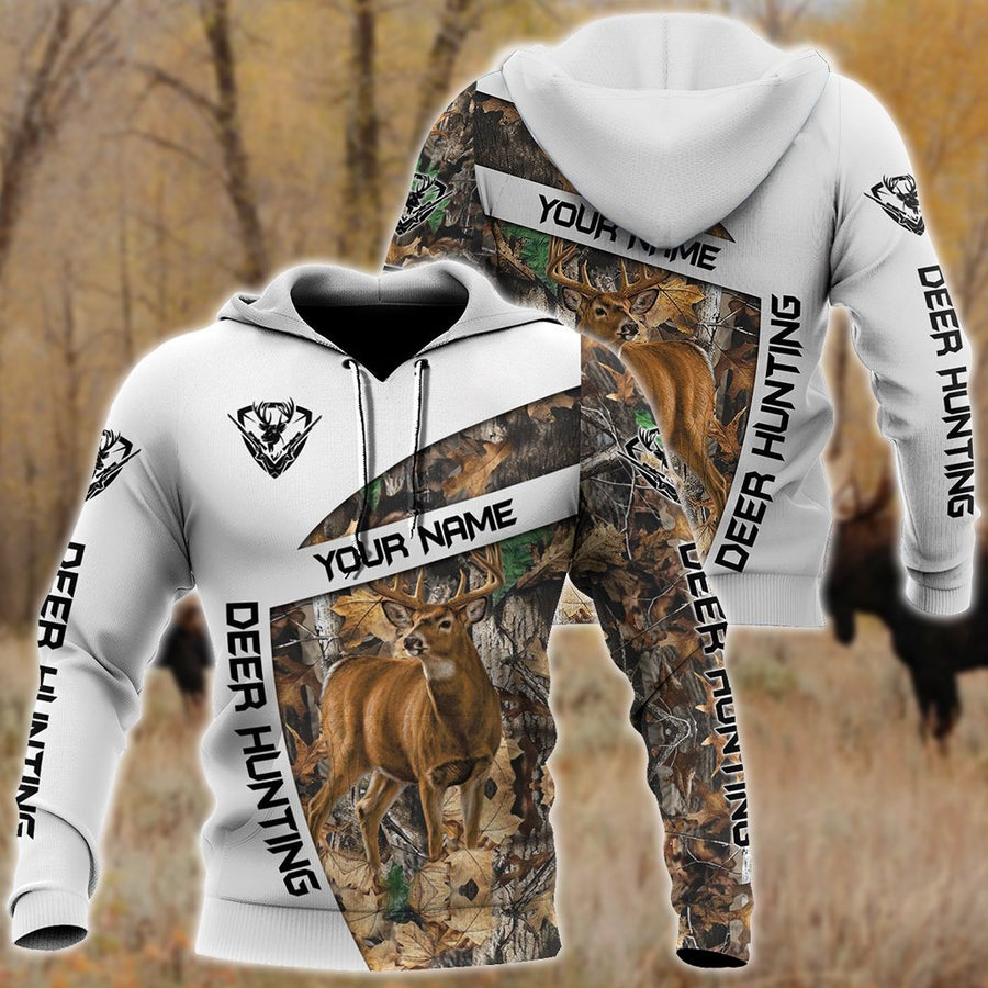 Deer Hunting Customize Name White 3D hoodie shirt for men and women DD09112004