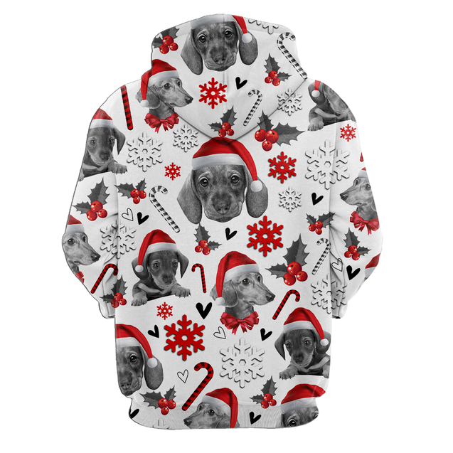 3D Dachshund Xmas Pattern Unisex Hoodie TR3010204