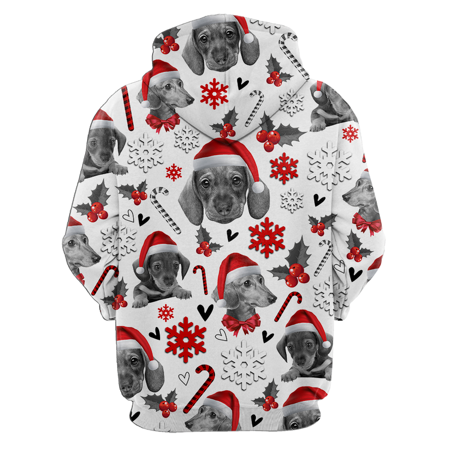 3D Dachshund Xmas Pattern Unisex Hoodie TR3010204