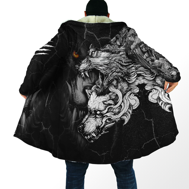 Wolf Tattoo Over Printed Shirt For Men and Women