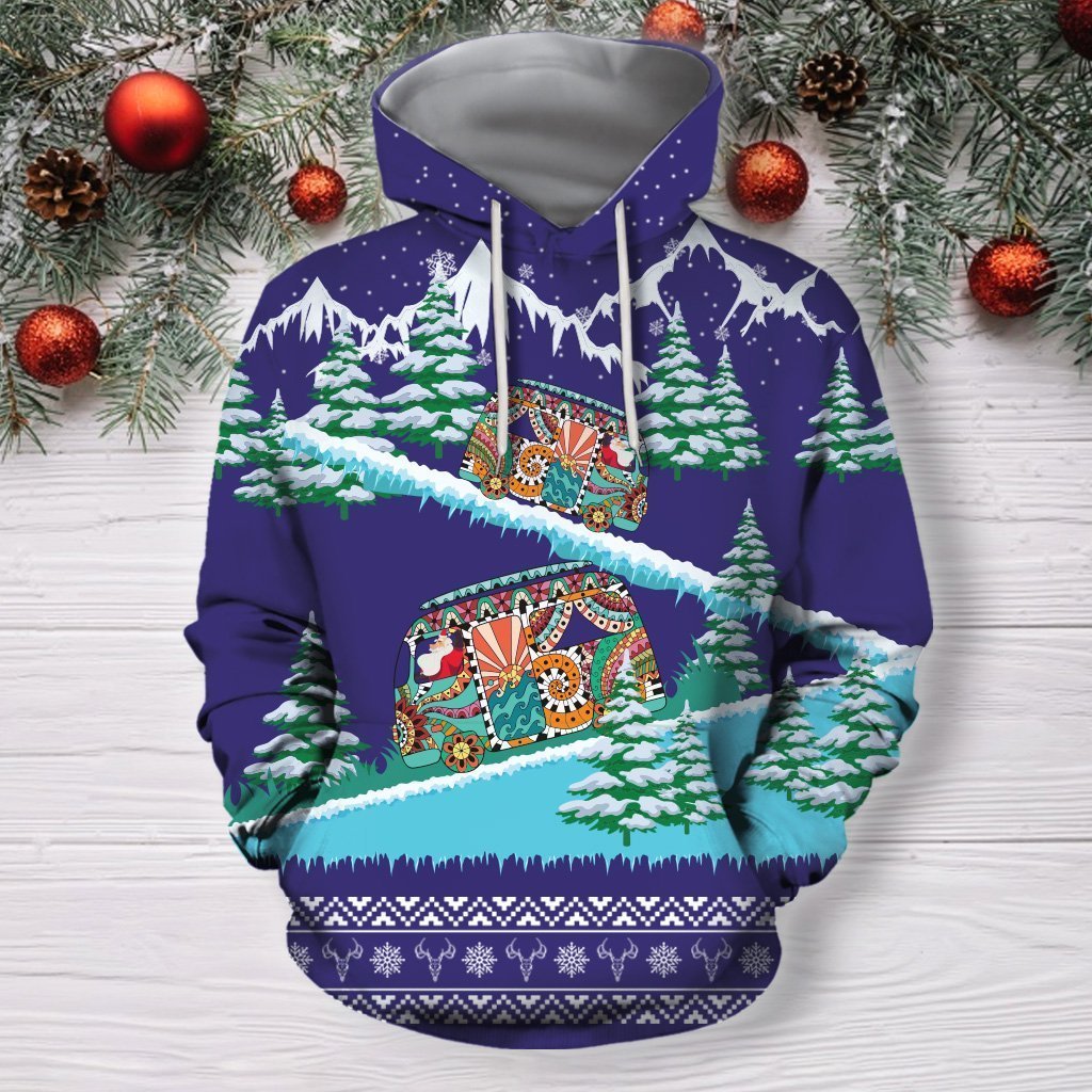 3D All Over Print Christmas Bus Hoodie-Apparel-HD09-Hoodie-S-Vibe Cosy™