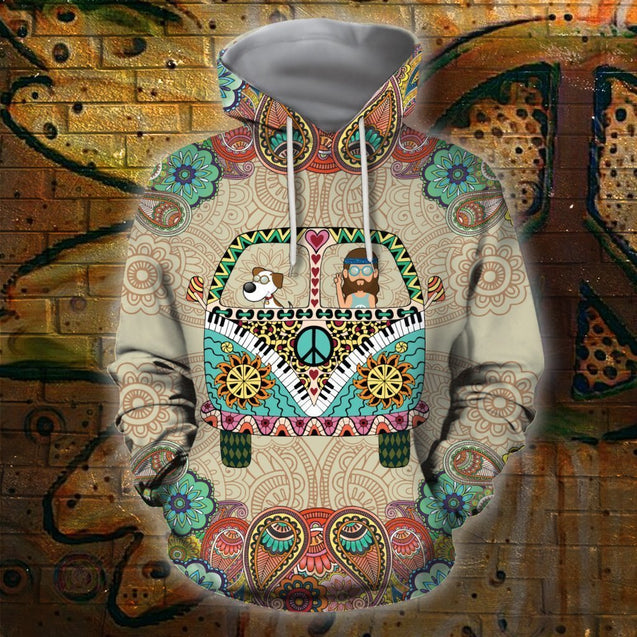 Dog Hippie 3D All Over Printed Shirts for Men and Women TT-Apparel-TT-Hoodie-S-Vibe Cosy™