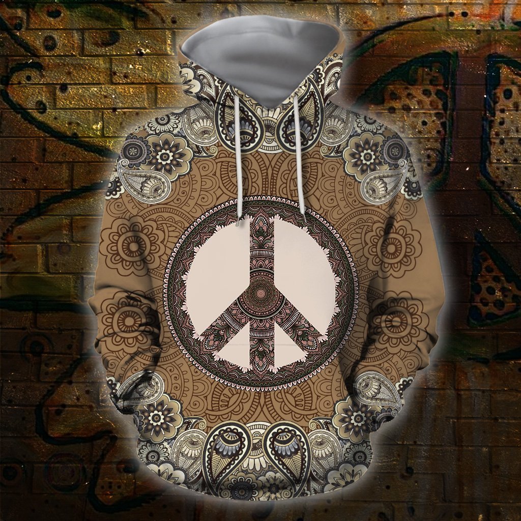 3D All Over Print Mosaic Hippie Hoodie-Apparel-HD09-Hoodie-S-Vibe Cosy™