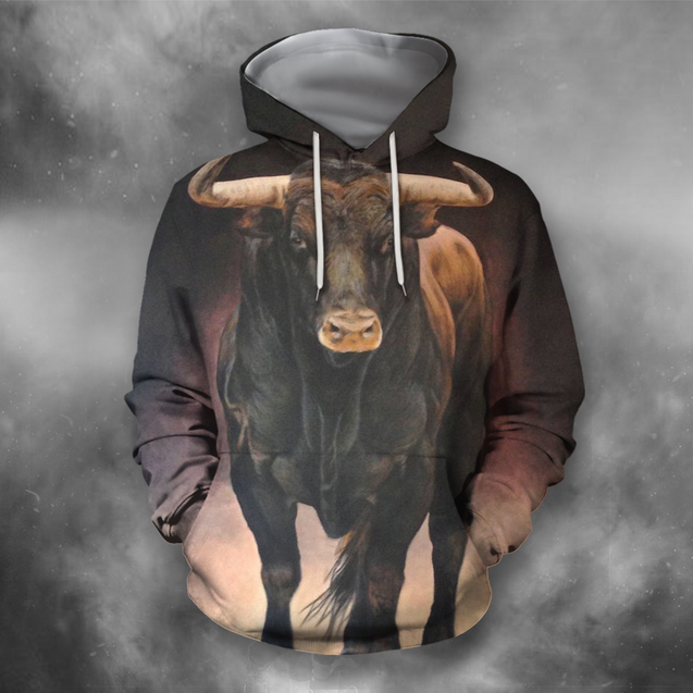 3D All Over Print Bull Art 6-Apparel-PHLong-Hoodie-S-Vibe Cosy™