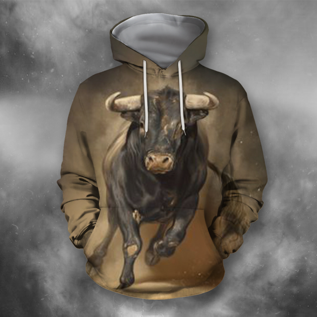 3D All Over Print Bull Bull Art 4-Apparel-PHLong-Hoodie-S-Vibe Cosy™