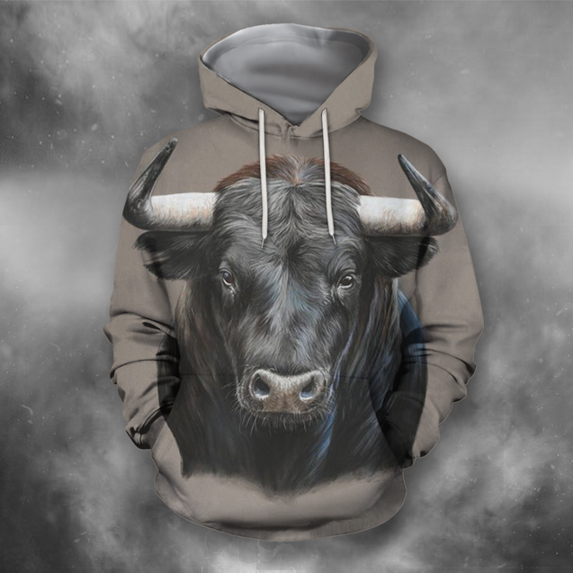 3D All Over Print Bull Art 1-Apparel-PHLong-Hoodie-S-Vibe Cosy™