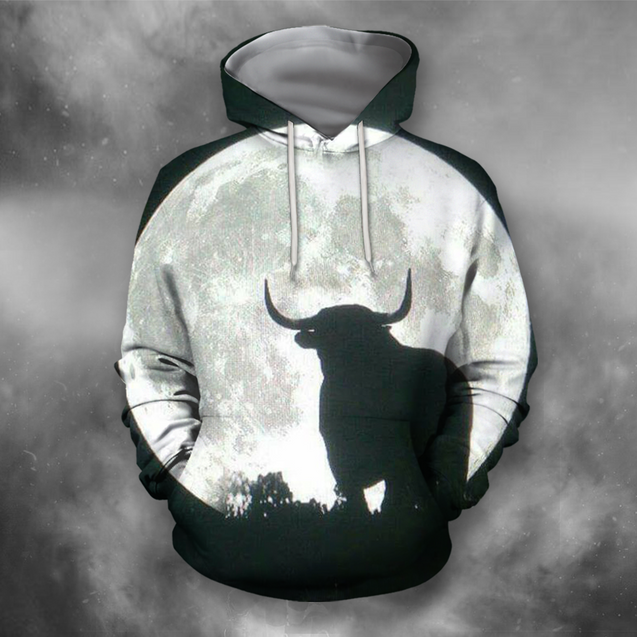 3D All Over Print Bull Bull Moon-Apparel-PHLong-Hoodie-S-Vibe Cosy™