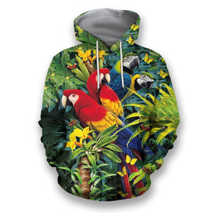 All Over Printed Parrots Shirts H242B-Apparel-HbArts-Hoodies-S-Vibe Cosy™