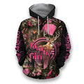 All Over Printed Hunting Deer Country Girl-Apparel-HbArts-Hoodies-S-Vibe Cosy™