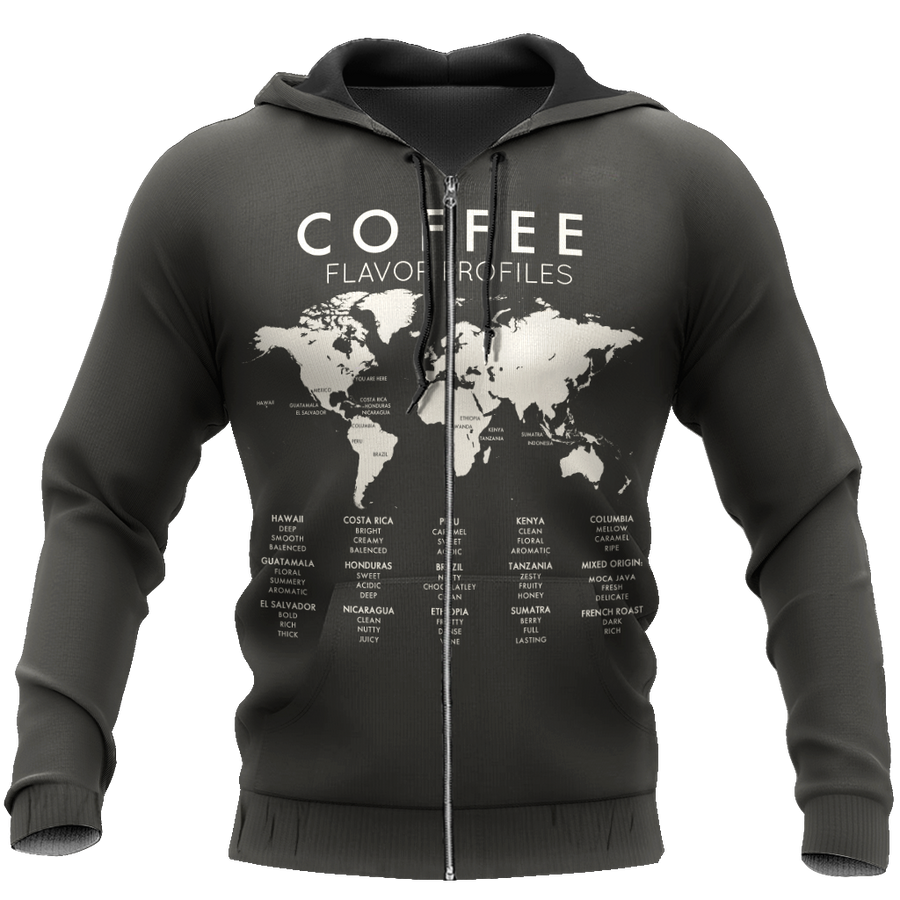 Beautiful Maps Coffee World 3D All Over Printed Differences Between Types Of World Coffee Shirts and Shorts Pi271102 PL-Apparel-PL8386-Hoodie-S-Vibe Cosy™
