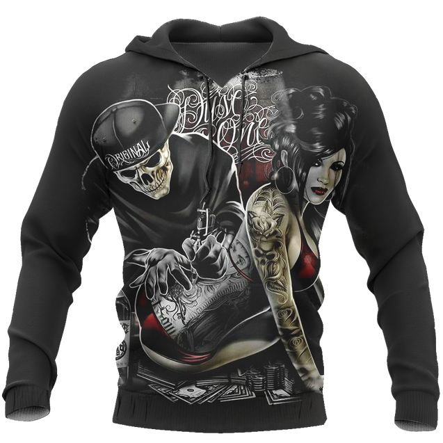 Tattoo Is My Life And Skull Is My Love PL214-Apparel-PL8386-Hoodie-S-Vibe Cosy™