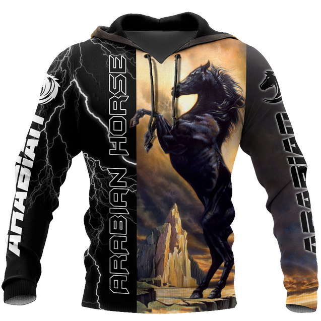 Black Stallion Arabian Horse 3D All Over Printed Shirt Hoodie Pi301202-Apparel-MP-Hoodie-S-Vibe Cosy™