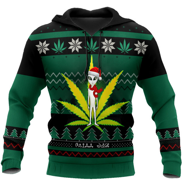 Ugly Christmas Marijuana UFO Pi111101 (Only specials can read this)-Apparel-NNK-Hoodie-S-Vibe Cosy™