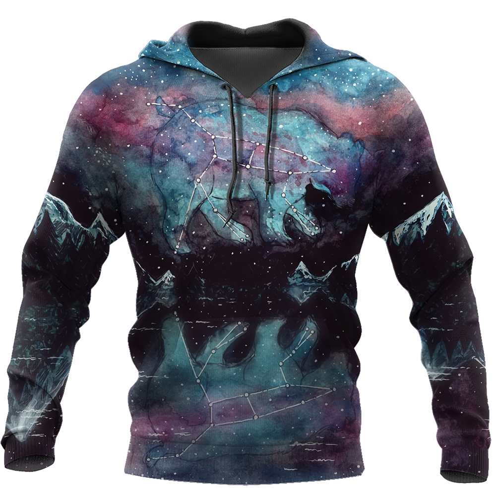 Love Bear Galaxy 3D all over printed shirts for men and women AZ091201 PL-Apparel-PL8386-Hoodie-S-Vibe Cosy™