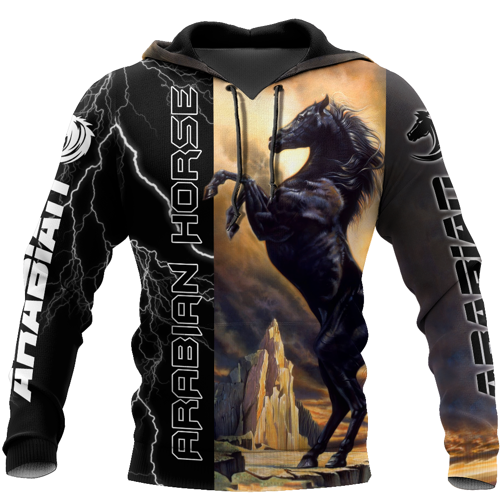 Black Stallion Arabian Horse 3D All Over Printed Shirt Hoodie Pi301202-Apparel-TA-Hoodie-S-Vibe Cosy™