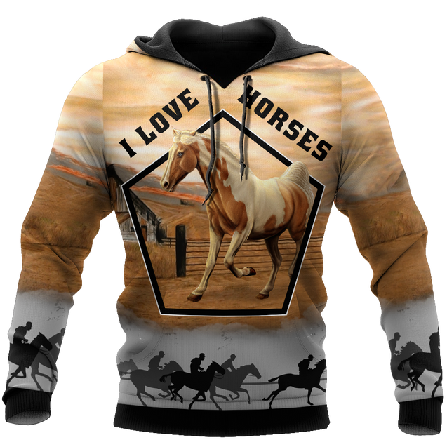 Beautiful Horse 3D All Over Printed shirt for Men and Women Pi080102-Apparel-NNK-Hoodie-S-Vibe Cosy™