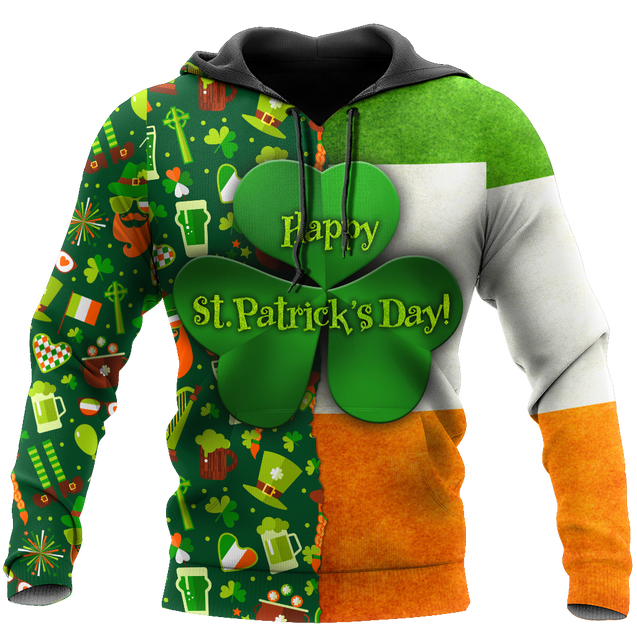 Happy St Patrick's Day Irish Hoodie T-Shirt Sweatshirt for Men and Women Pi170201-Apparel-NM-Hoodie-S-Vibe Cosy™