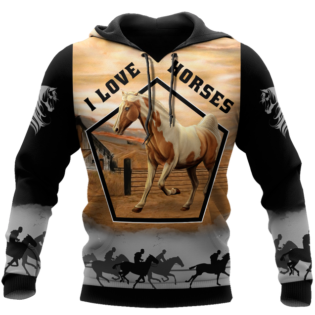 Beautiful Horse 3D All Over Printed shirt for Men and Women Pi080103-Apparel-NNK-Hoodie-S-Vibe Cosy™