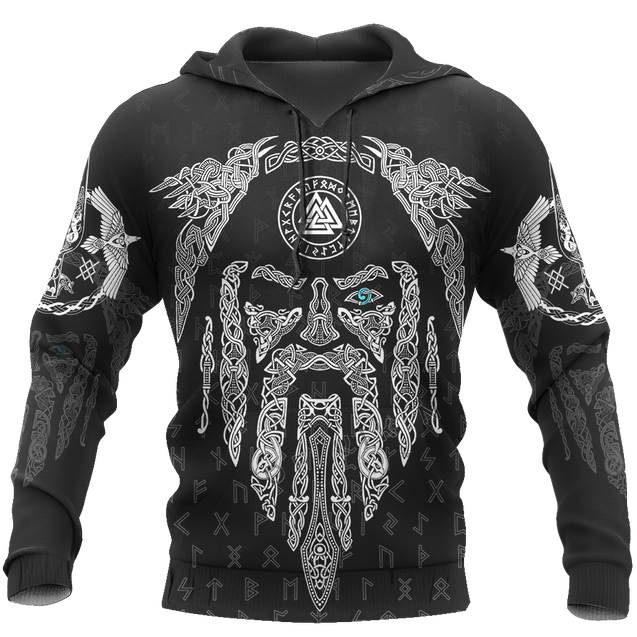 3D All Over Printed Raven And Odin version 1.0-Apparel-HP Arts-Hoodie-S-Vibe Cosy™