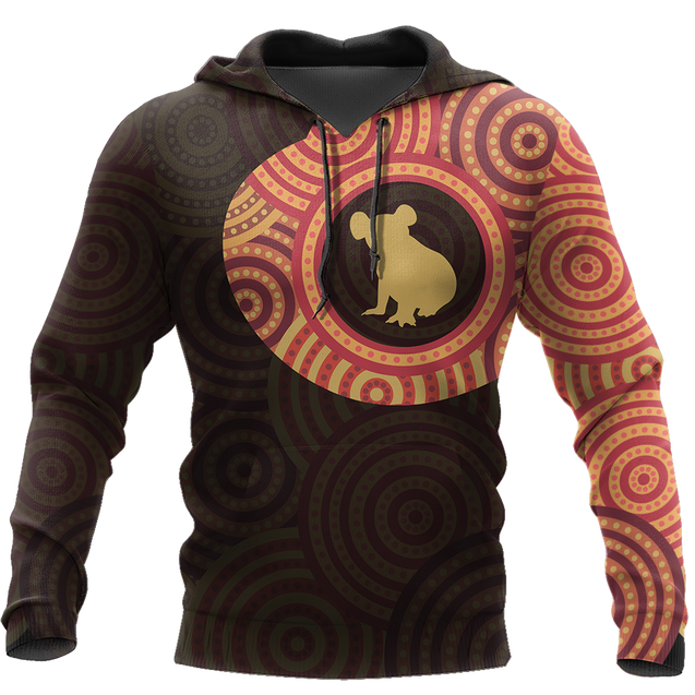 Australia In My Heart Aboriginal Tattoo Koala Hoodie Yellow AZ200201-Apparel-PL8386-Hoodie-S-Vibe Cosy™